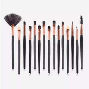 NEW 16 piece small new eye makeup fan brush set